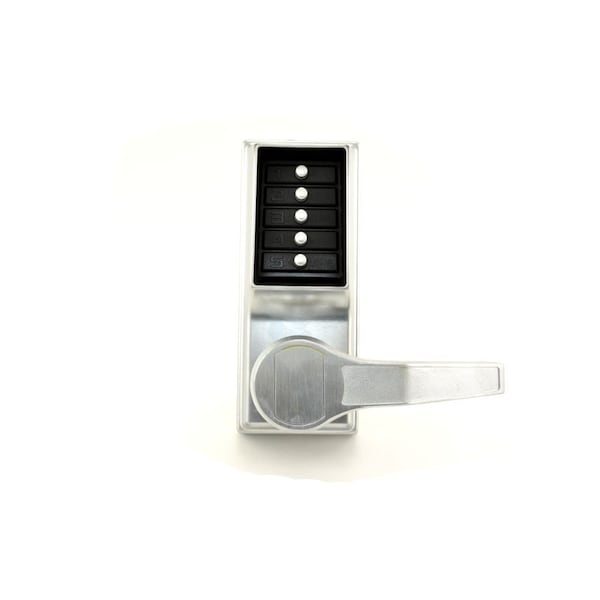 Kaba Right Hand Mechanical Pushbutton Exit Trim Lever Lock; Combination Only Satin Chrome Finish